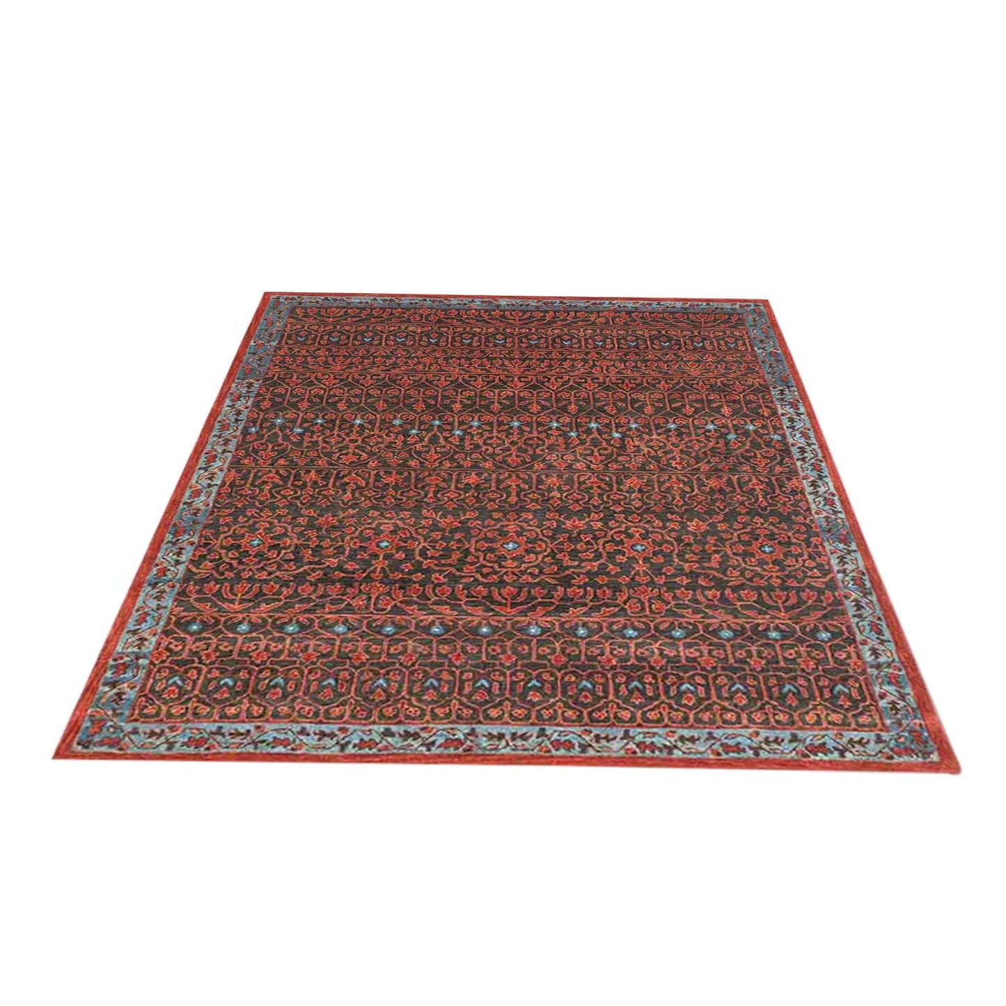 Razdan - Handcrafted Rug/Carpet | Pure Wool | Hand Tufted | High Pile | High Density | Yarn Dyed | Red, Black, Blue