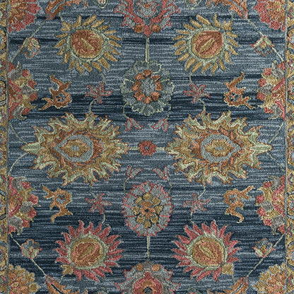 Aziz Hand-Tufted Wool Rug - Blue, Pink & Yellow