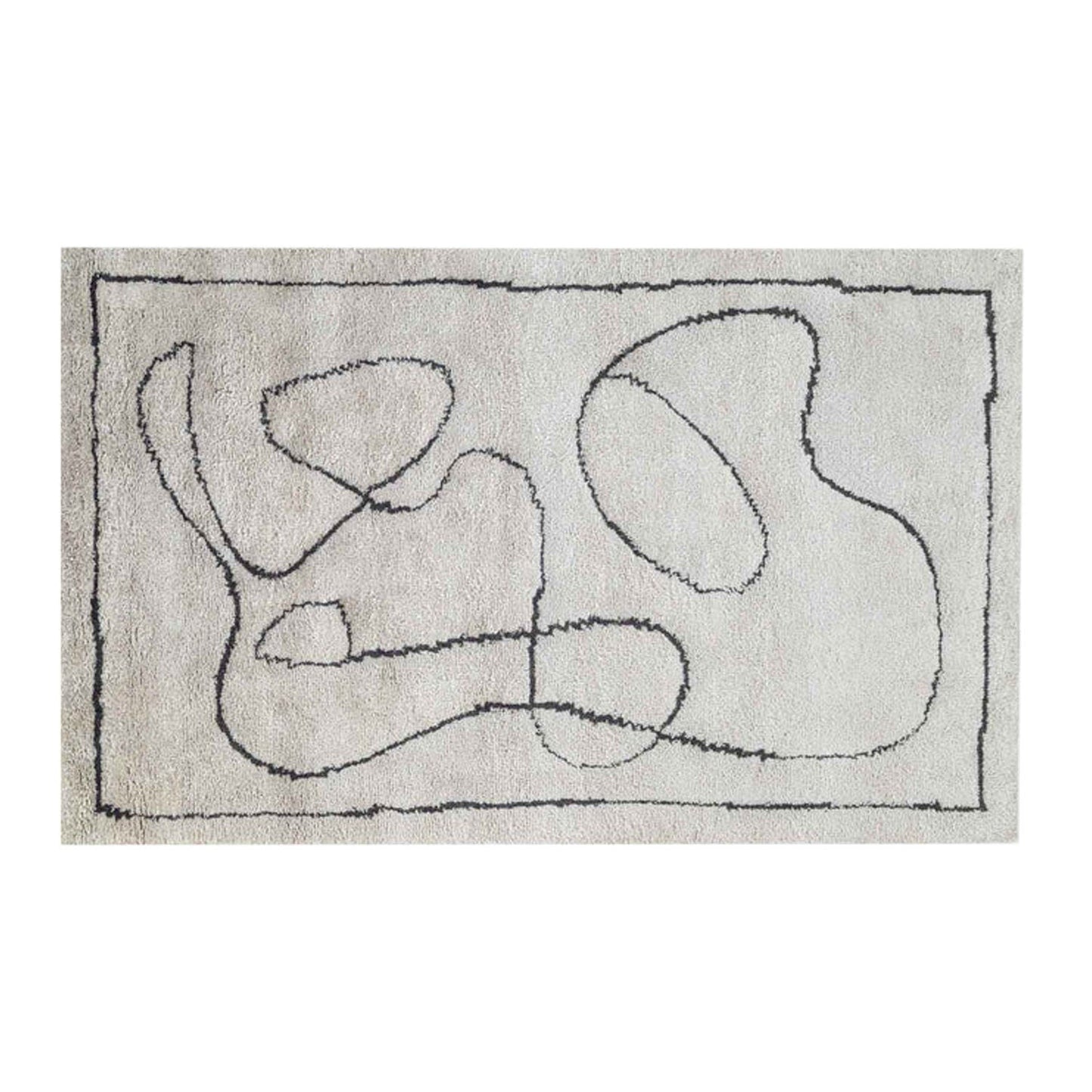 Black & White Thick Handcrafted Pure Wool Rug