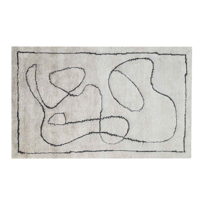 Black & White Thick Handcrafted Pure Wool Rug