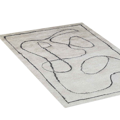 Black & White Thick Handcrafted Pure Wool Rug