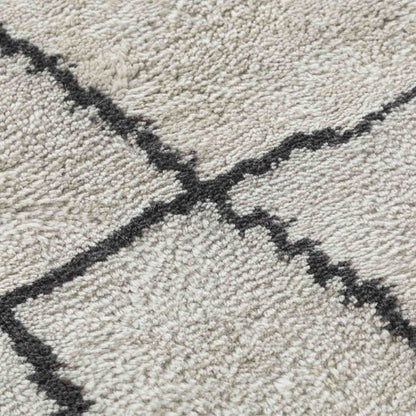 Black & White Thick Handcrafted Pure Wool Rug