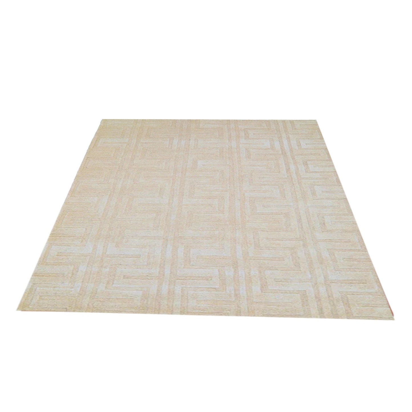 Cream & Beige Abstract Hand-Tufted Wool Rug