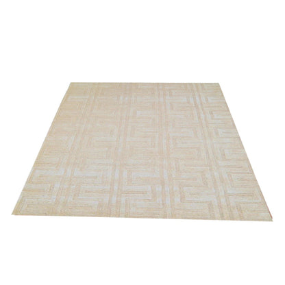Cream & Beige Abstract Hand-Tufted Wool Rug
