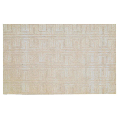 Cream & Beige Abstract Hand-Tufted Wool Rug