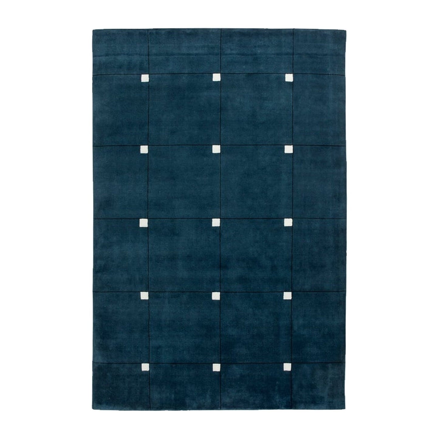 Blue & White Handcrafted Wool Tufted Rug