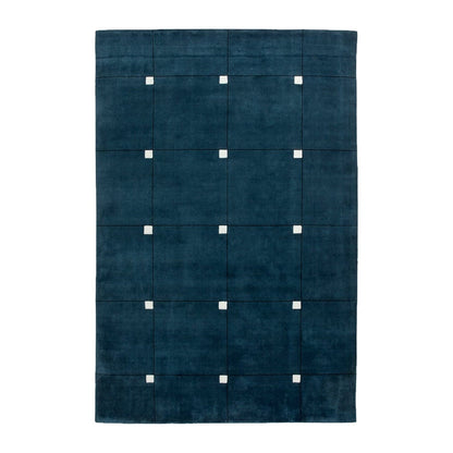 Blue & White Handcrafted Wool Tufted Rug