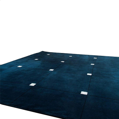 Blue & White Handcrafted Wool Tufted Rug