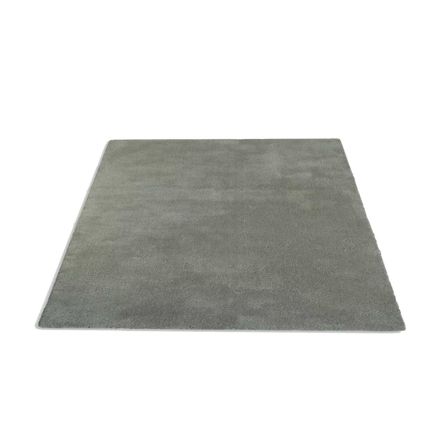 Grey Green Solid Hand-Tufted Pure Wool Rug