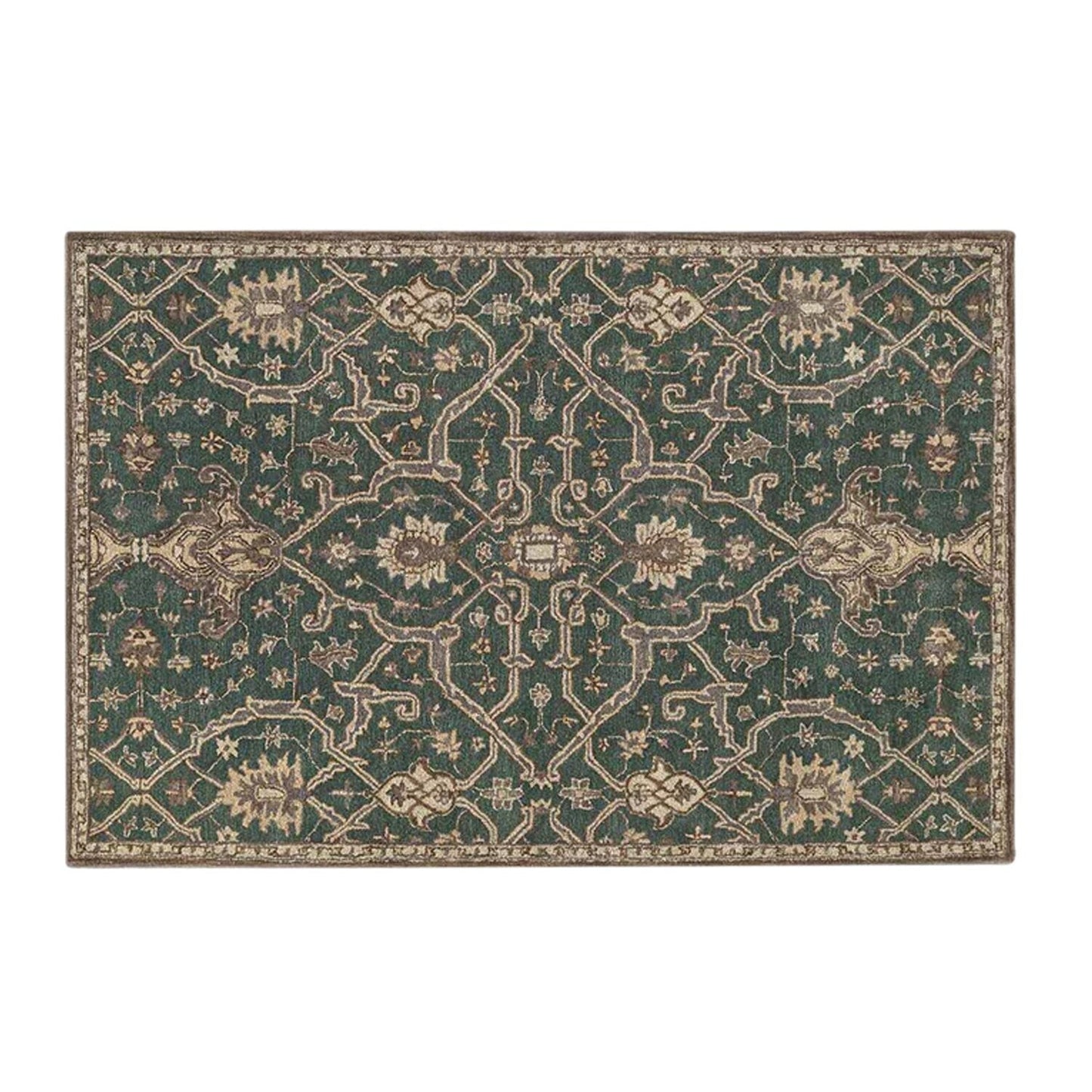 Radin Hand-Tufted Wool Rug - Green, Brown & Beige