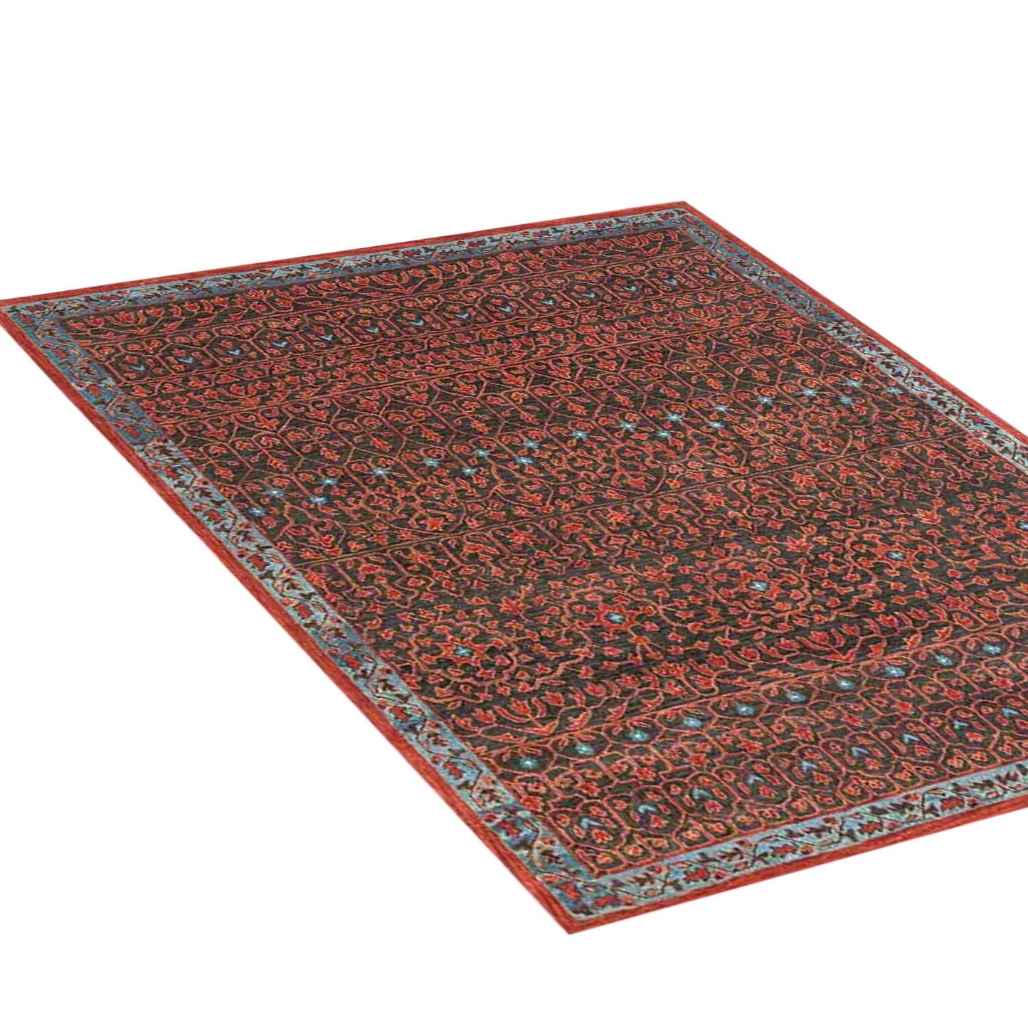 Razdan - Handcrafted Rug/Carpet | Pure Wool | Hand Tufted | High Pile | High Density | Yarn Dyed | Red, Black, Blue