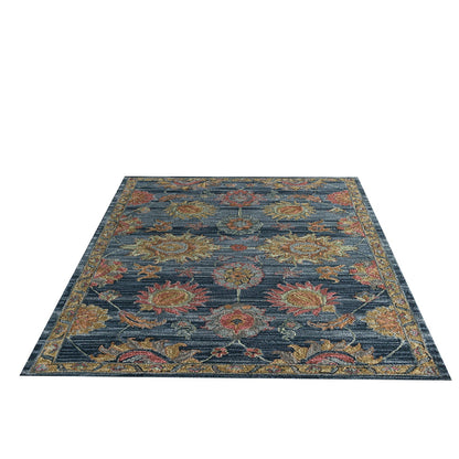 Aziz Hand-Tufted Wool Rug - Blue, Pink & Yellow