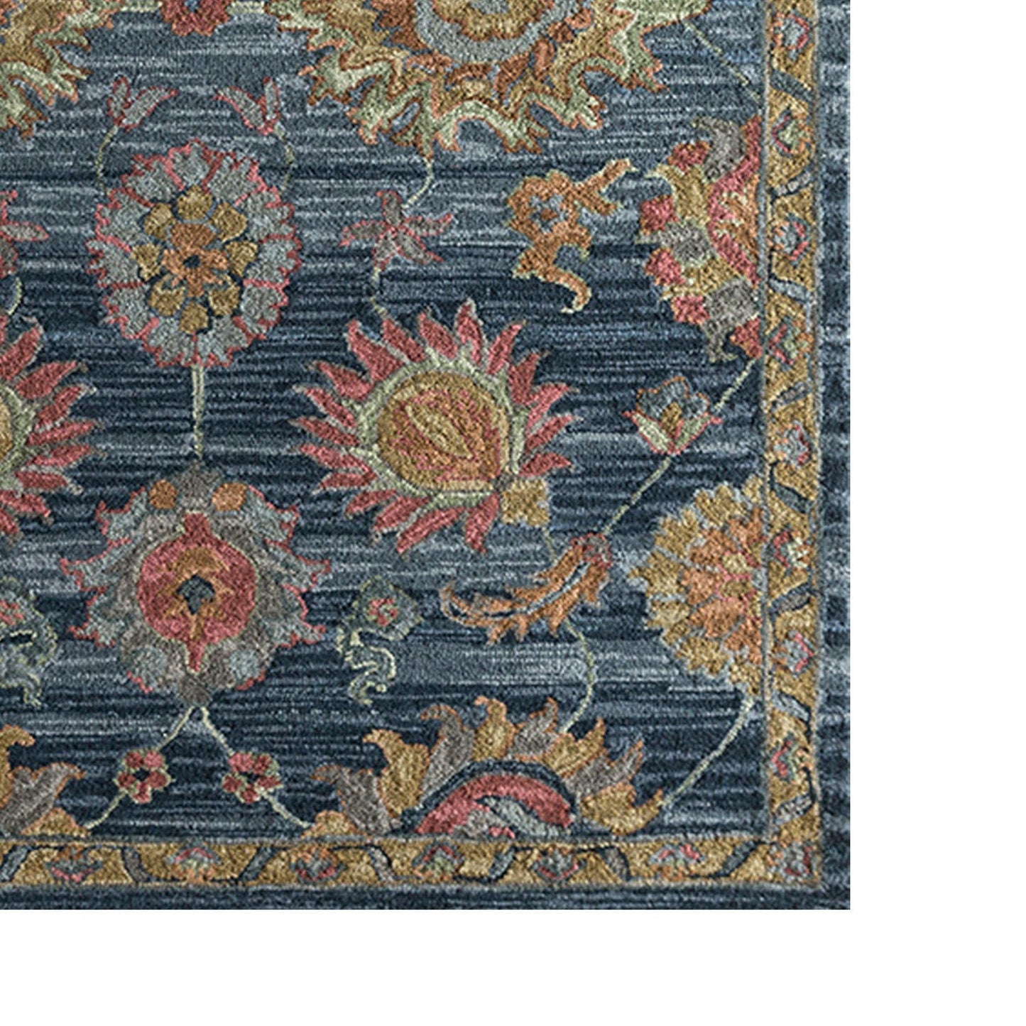 Aziz Hand-Tufted Wool Rug - Blue, Pink & Yellow