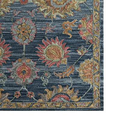 Aziz Hand-Tufted Wool Rug - Blue, Pink & Yellow