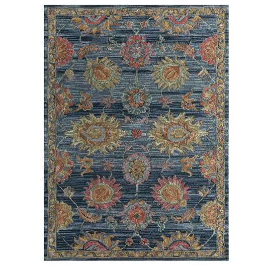 Aziz - Handcrafted Rug/Carpet | Pure Wool | Hand Tufted | High Pile | High Density | Yarn Dyed | Blue, Pink, Yellow