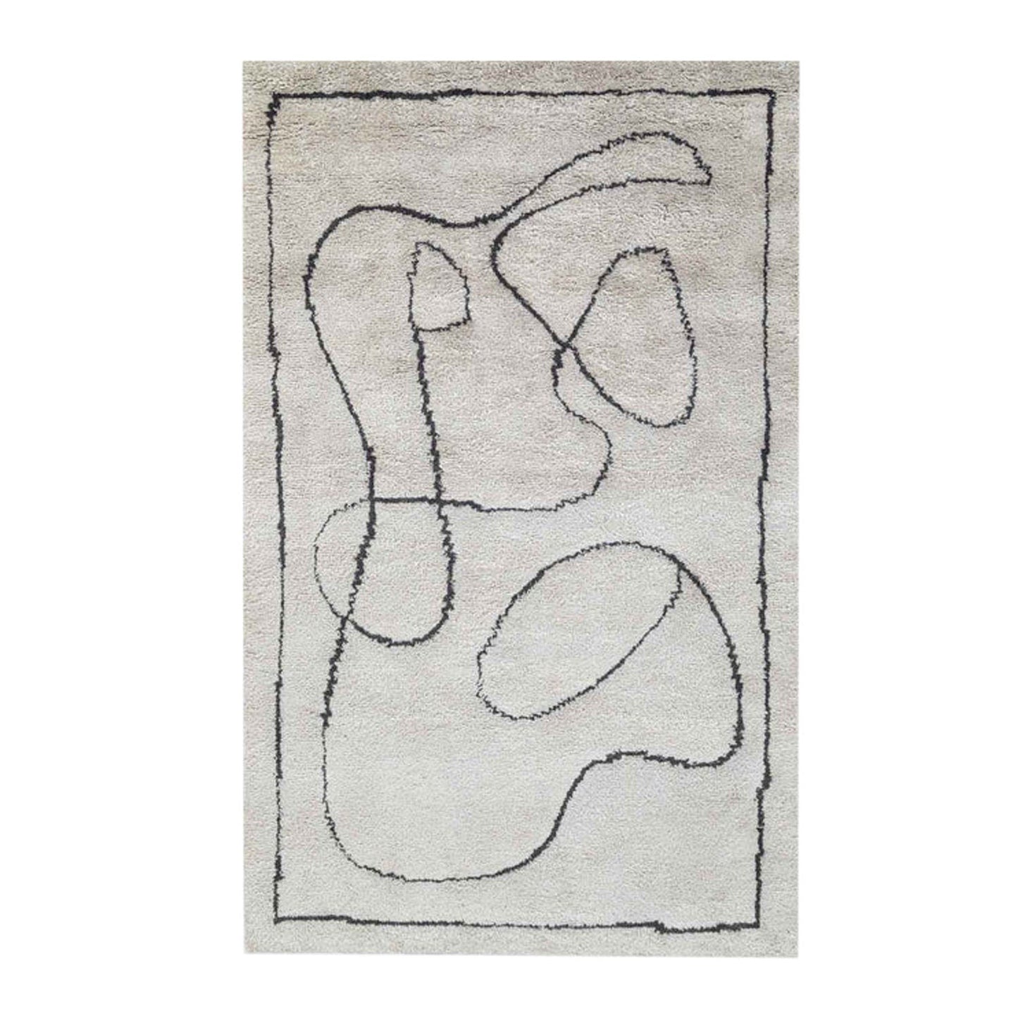 Black & White Thick Handcrafted Pure Wool Rug