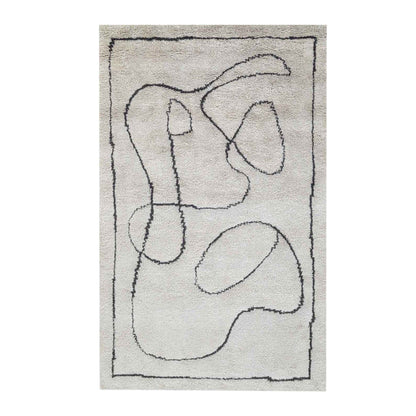 Black & White Thick Handcrafted Pure Wool Rug