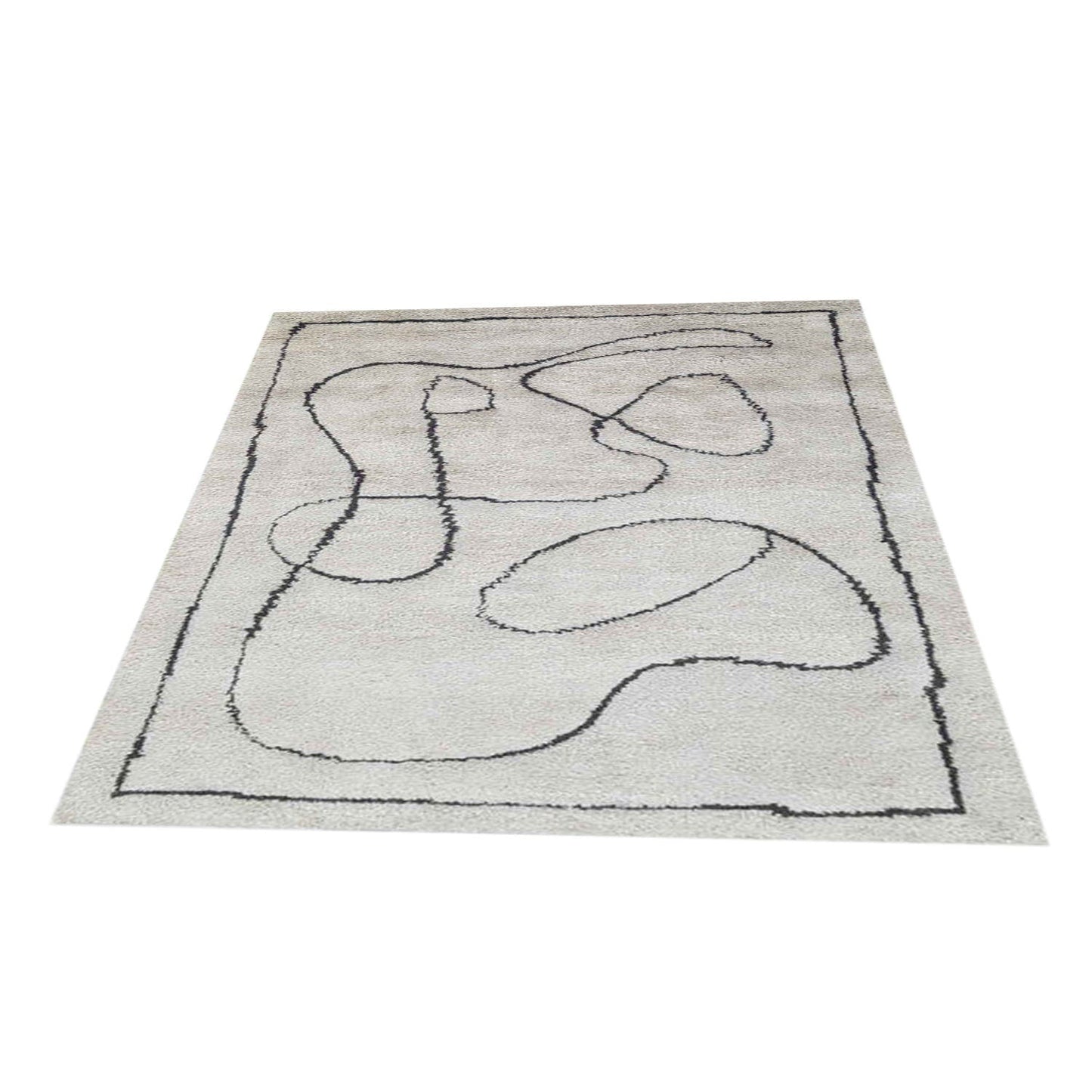 Black & White Thick Handcrafted Pure Wool Rug