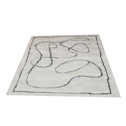 Black & White Thick Handcrafted Pure Wool Rug