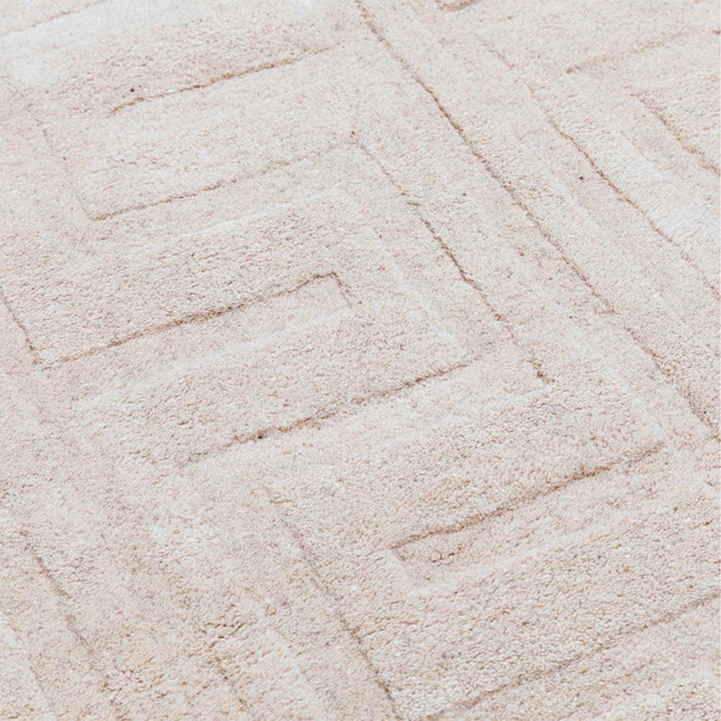 Cream & Beige Abstract Hand-Tufted Wool Rug