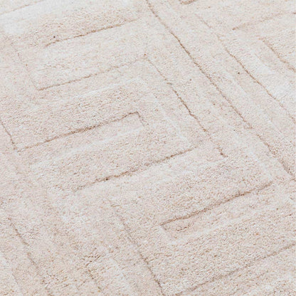 Cream & Beige Abstract Hand-Tufted Wool Rug