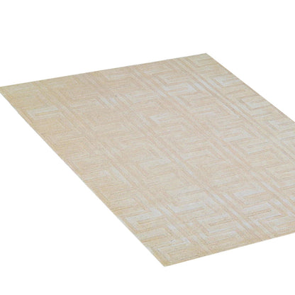 Cream & Beige Abstract Hand-Tufted Wool Rug