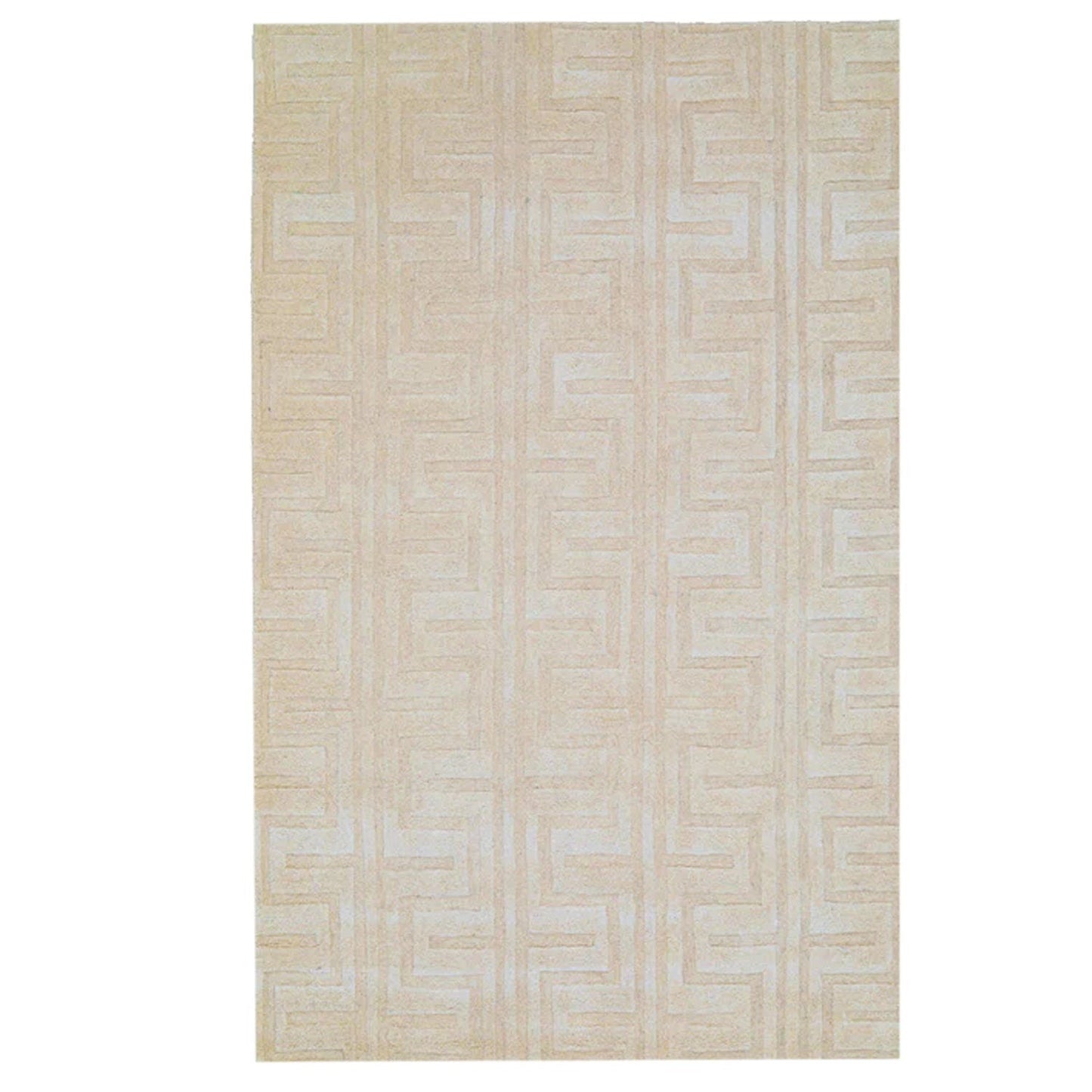 Cream & Beige Abstract Hand-Tufted Wool Rug