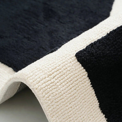 Black & White Abstract Hand-Tufted Pure Wool Rug