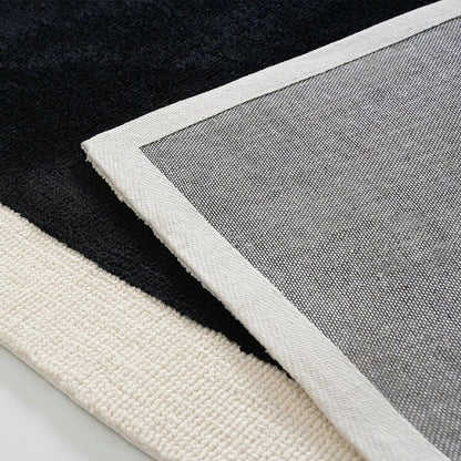 Black & White Abstract Hand-Tufted Pure Wool Rug