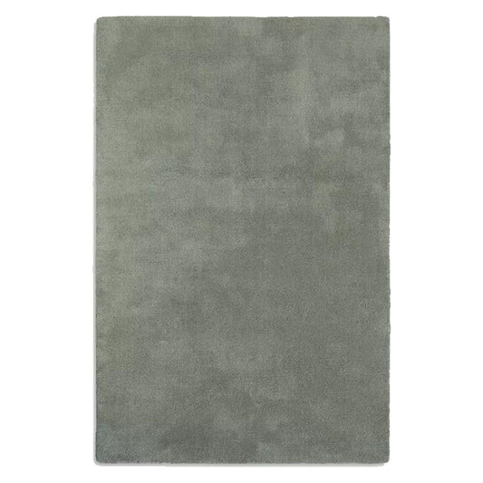Grey Green | Solid Color - Handcrafted Rug/Carpet | Pure Wool | Hand Tufted | High Pile | High Density | Yarn Dyed