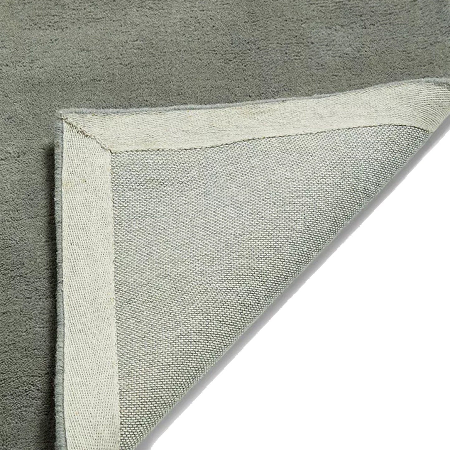 Grey Green Solid Hand-Tufted Pure Wool Rug