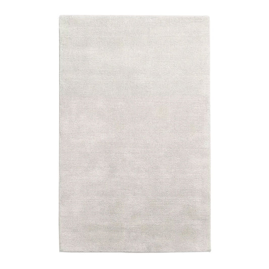 White Grey | Solid Color - Handcrafted Rug/Carpet | Pure Wool | Hand Tufted | High Pile | High Density | Yarn Dyed