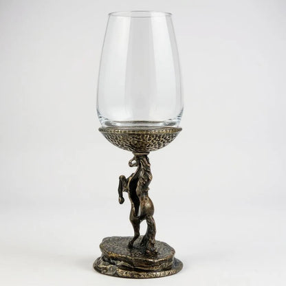 Stallion wine glass set | electroformed horse base designer stemware  | Set of 2 / Set of 4