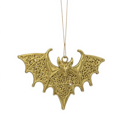 Bat Christmas ornament | gothic metallic tree decor in gold, silver and antique | set of 2 or 4