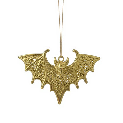 Bat Christmas ornament | gothic metallic tree decor in gold, silver and antique | set of 2 or 4