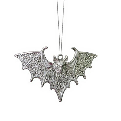 Bat Christmas ornament | gothic metallic tree decor in gold, silver and antique | set of 2 or 4