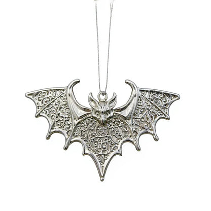 Bat Christmas ornament | gothic metallic tree decor in gold, silver and antique | set of 2 or 4