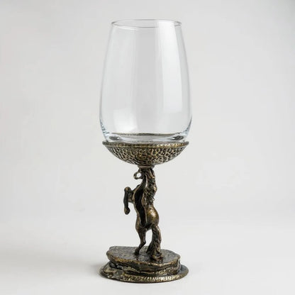 Stallion wine glass set | electroformed horse base designer stemware  | Set of 2 / Set of 4