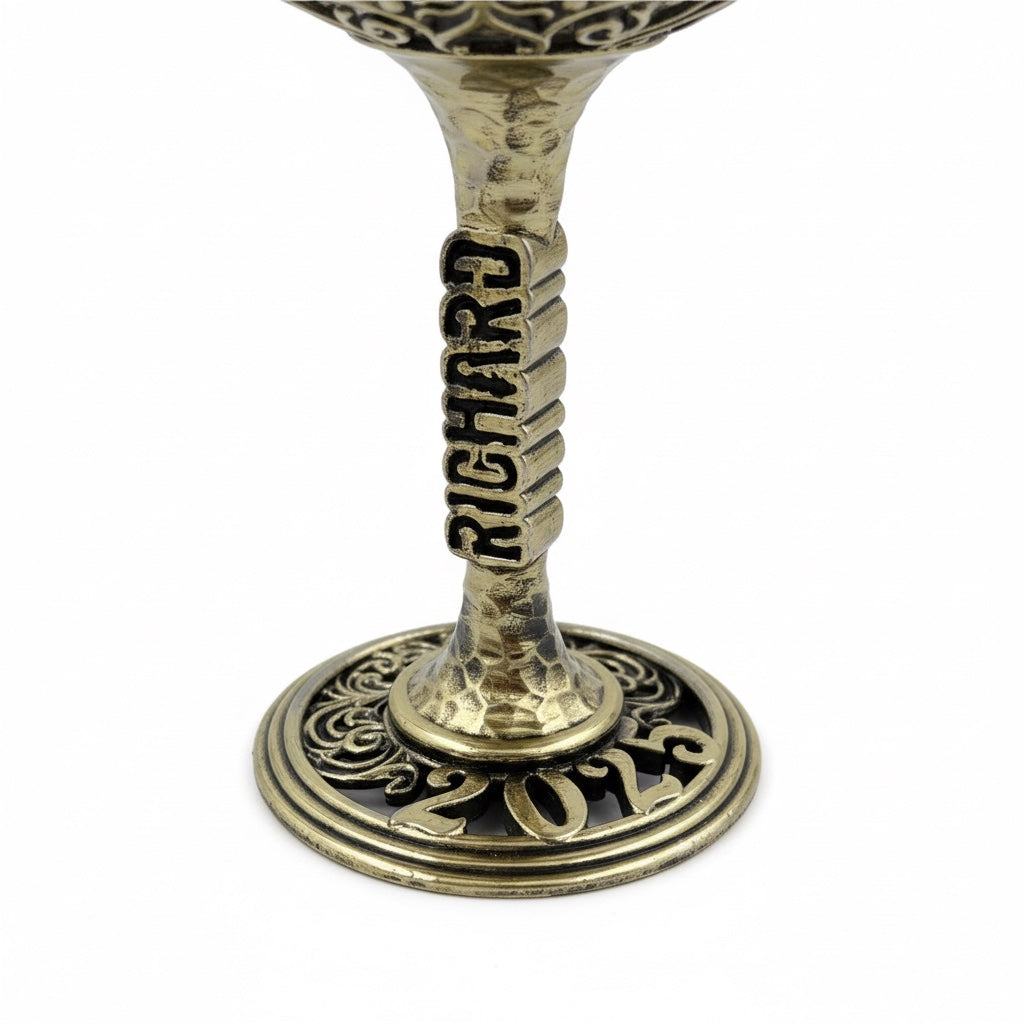 Personalised wine glass set | engraved wine glasses with electro formed stem and base | Set of 2 or 4