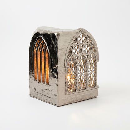Gothic cathedral tealight holder | Shadow casting candle holder for home decor