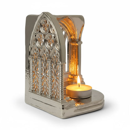 Gothic cathedral tealight holder | Shadow casting candle holder for home decor