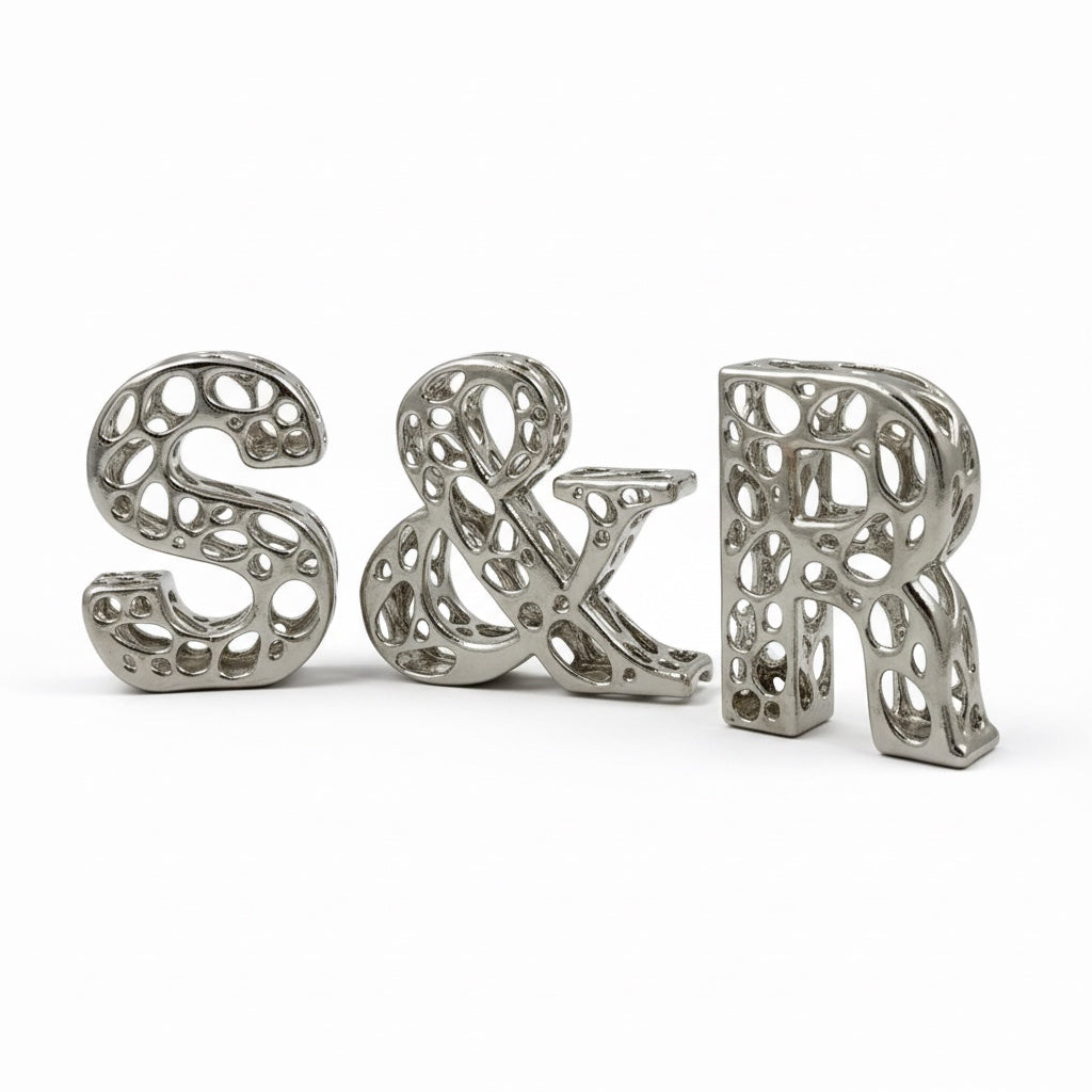 Personalised Antique letters | custom metal alphabet table decor in gold, silver or antique | set of 3, 4 or 5