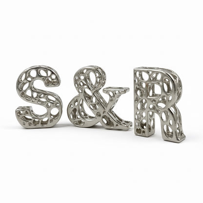 Personalised Antique letters | custom metal alphabet table decor in gold, silver or antique | set of 3, 4 or 5