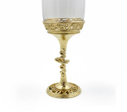 Personalised wine glasses set | electroformed stem and base wedding glasses | set of 2 or 4
