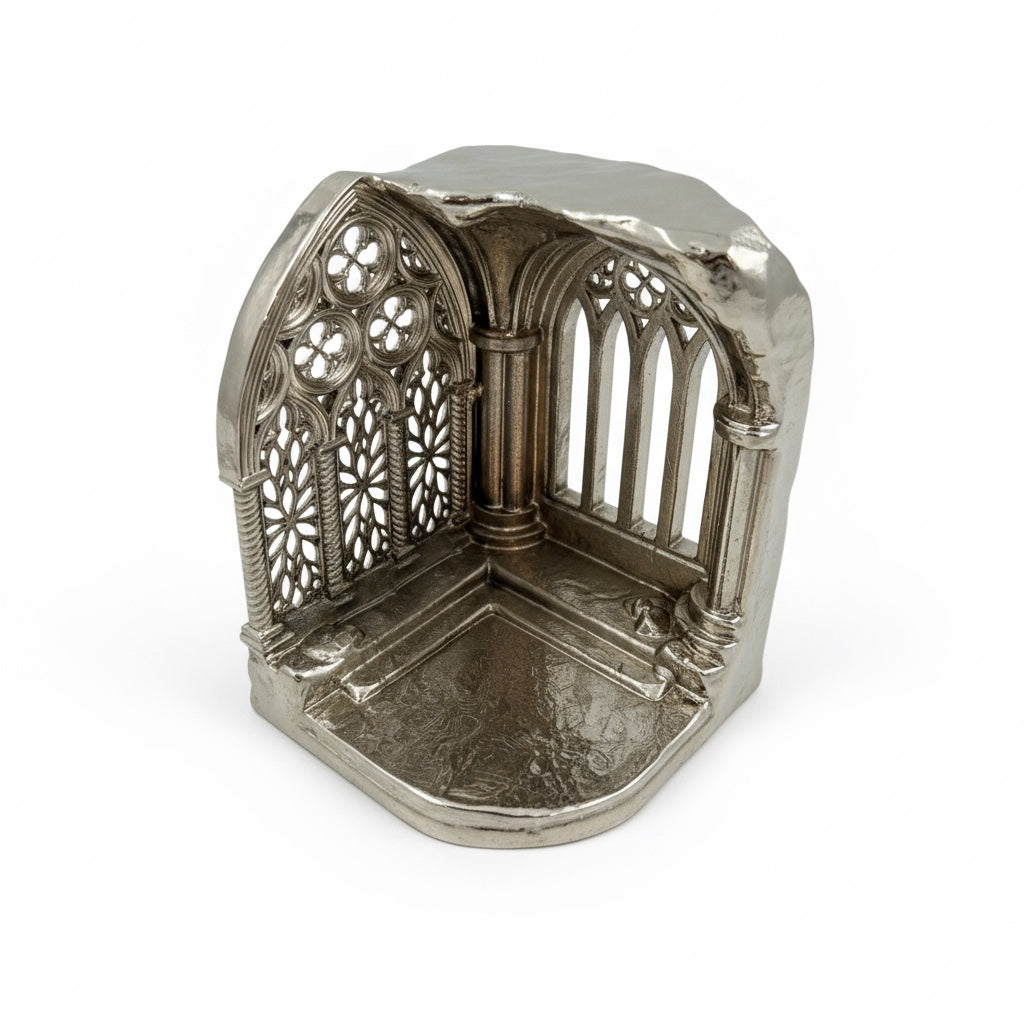 Gothic cathedral tealight holder | Shadow casting candle holder for home decor