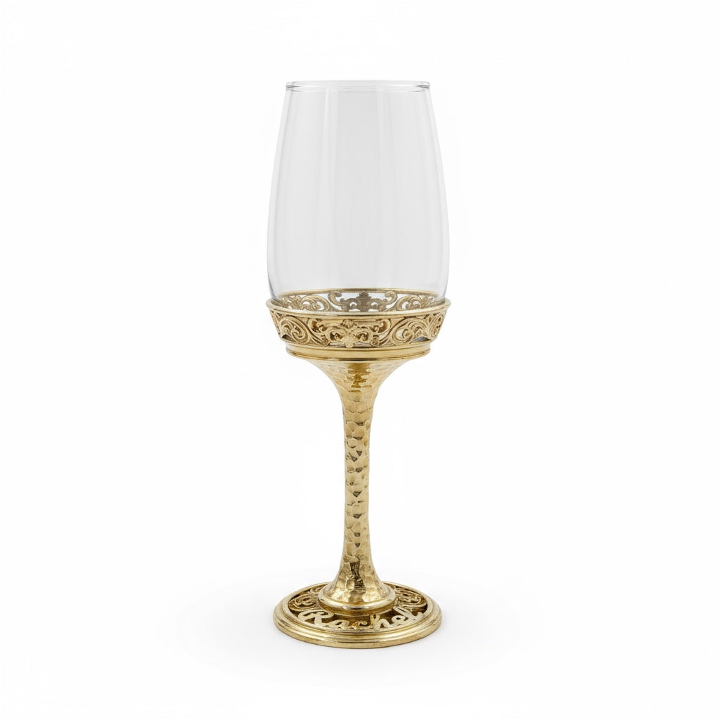 Personalised wine glasses set | electro-formed metal base in gold, silver or antique | set of 2 or 4
