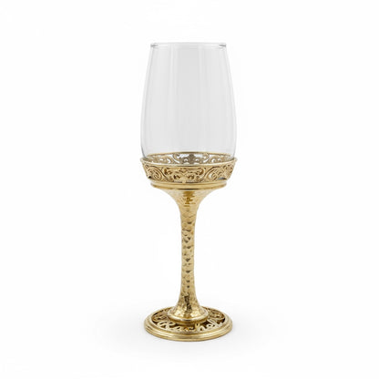 Personalised wine glasses set | electro-formed metal base in gold, silver or antique | set of 2 or 4