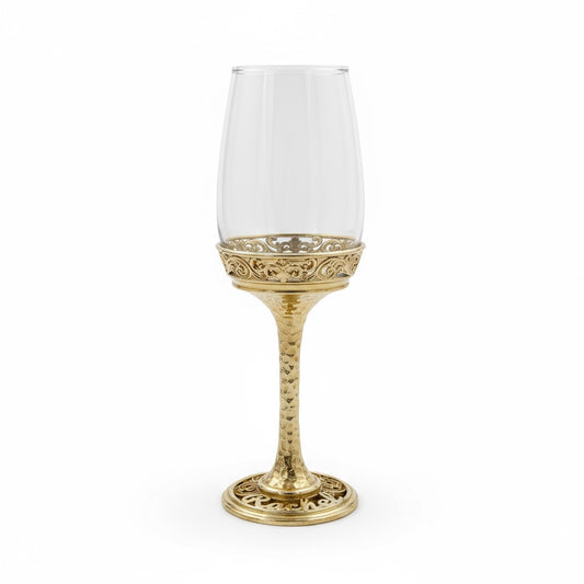 Personalised wine glasses set | electro-formed metal base in gold, silver or antique | set of 2 or 4
