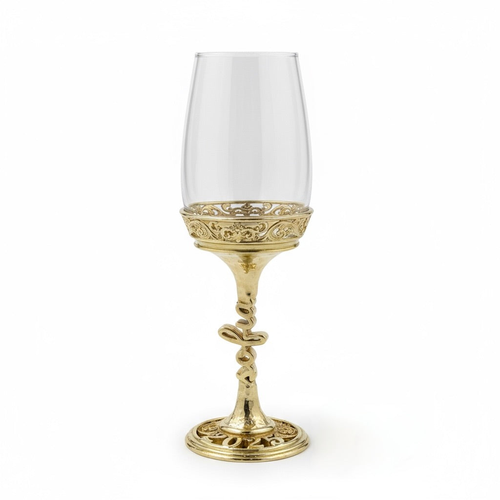 Personalised wine glasses set | electroformed stem and base wedding glasses | set of 2 or 4