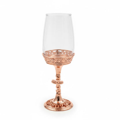 Personalised wine glasses set | electroformed stem and base wedding glasses | set of 2 or 4